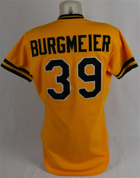 Tom Burgmeier 1983 Oakland Athletics Game Used Jersey w/Dave Miedema LOA