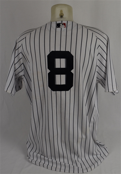 Yogi Berra 2009 New York Yankees Old Timers Game Used Jersey w/Dave Miedema MLB & Steiner LOA