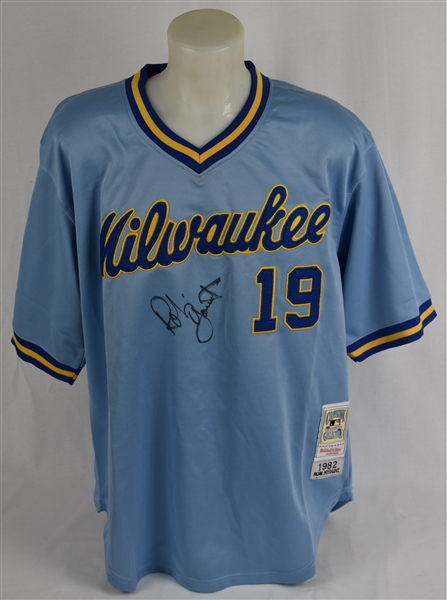Robin Yount Autographed Milwaukee Brewers Road Jersey
