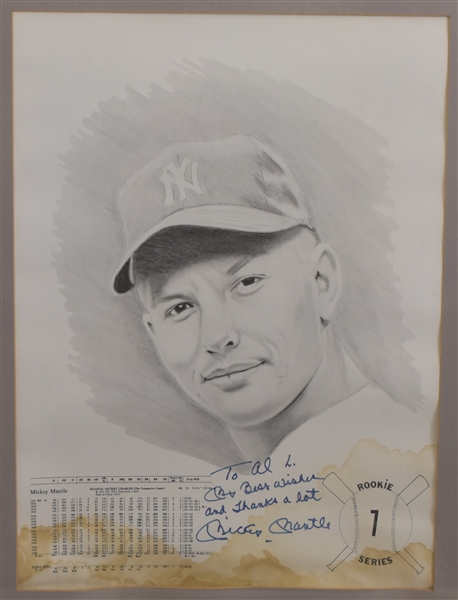 Mickey Mantle Autographed "Rookie Series" Framed Display