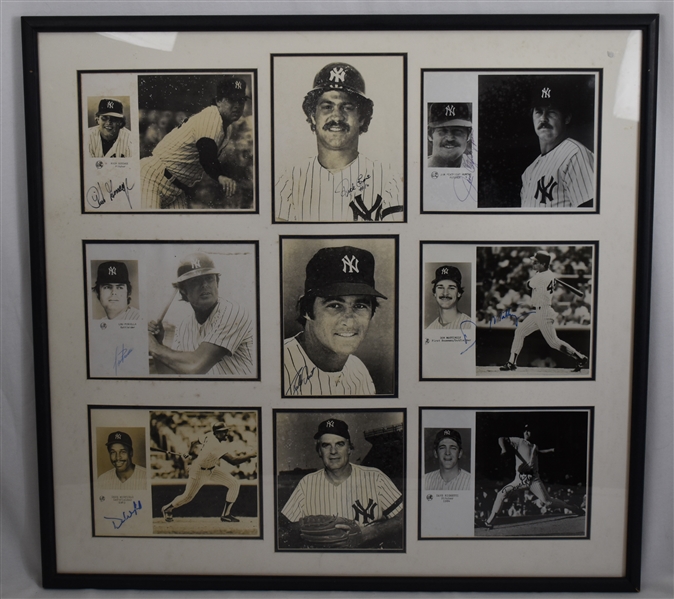 New York Yankee Legends Autographed & Framed Display