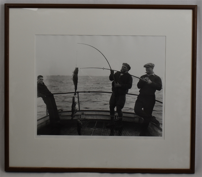 Babe Ruth & Lou Gehrig Framed Fishing Photo