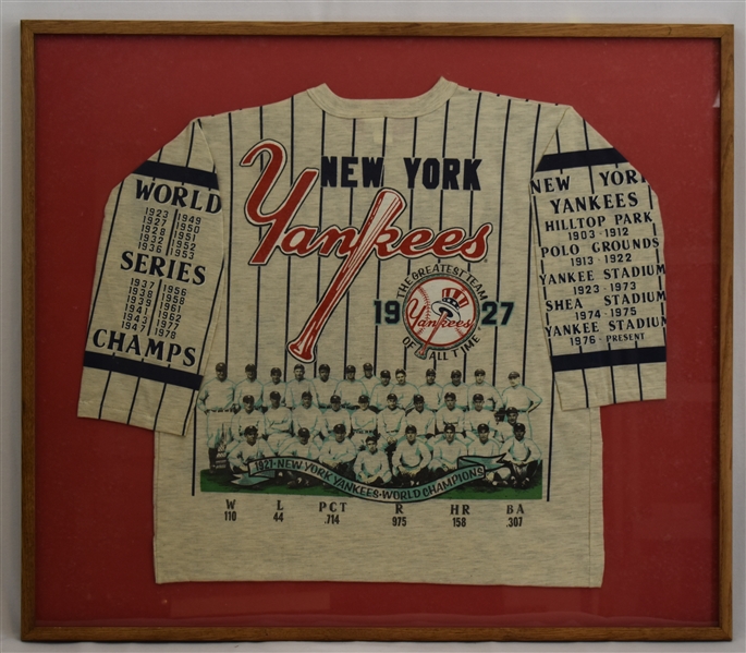 New York Yankees 1927 Jersey Framed Display