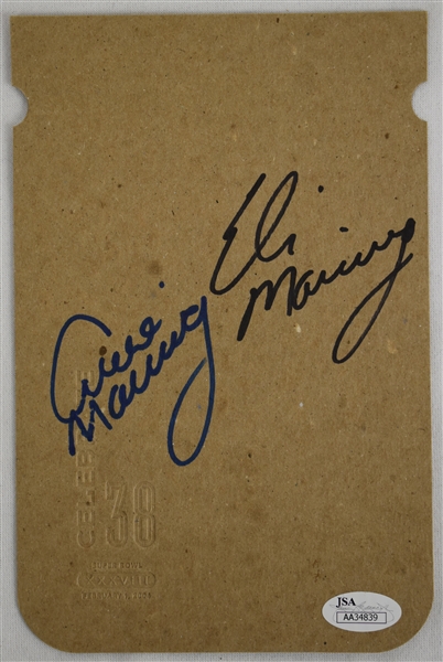 Eli Manning & Archie Manning Autographed Super Bowl XXXVIII Booklet