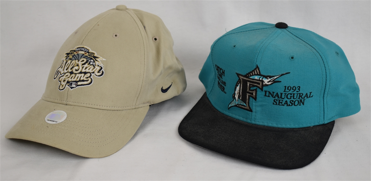 Florida Marlins Inaugural Season Hat & Milwaukee Brewers All Star Game Hat