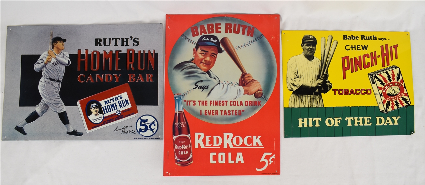 Babe Ruth Lot of 3 Advertising Tins