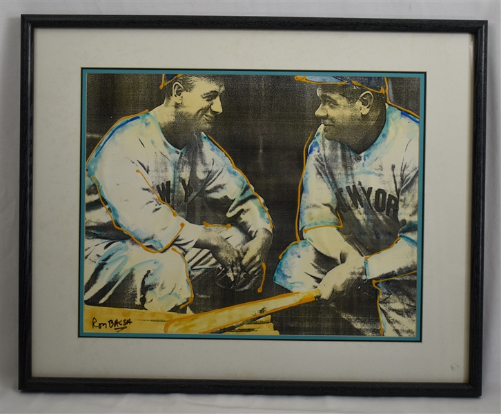 Babe Ruth & Ruth Gehrig Framed Photo