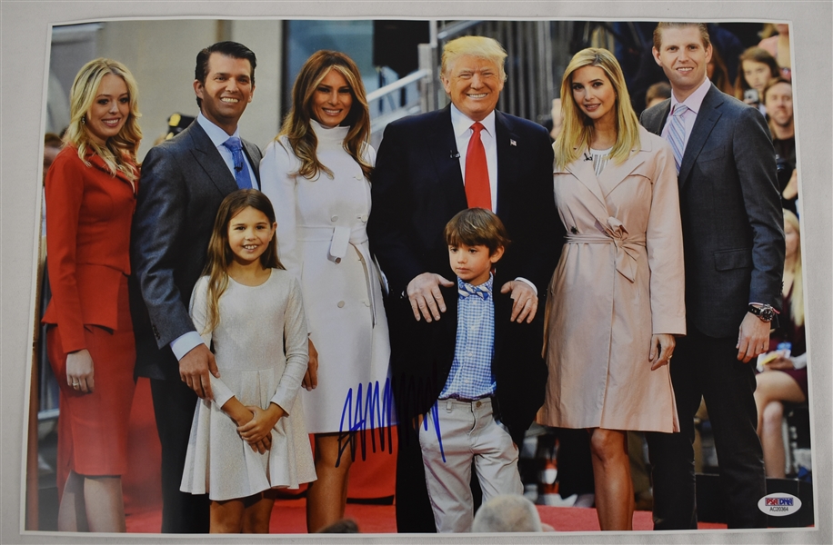 Donald Trump Autographed 12x18 Family Photo PSA/DNA 