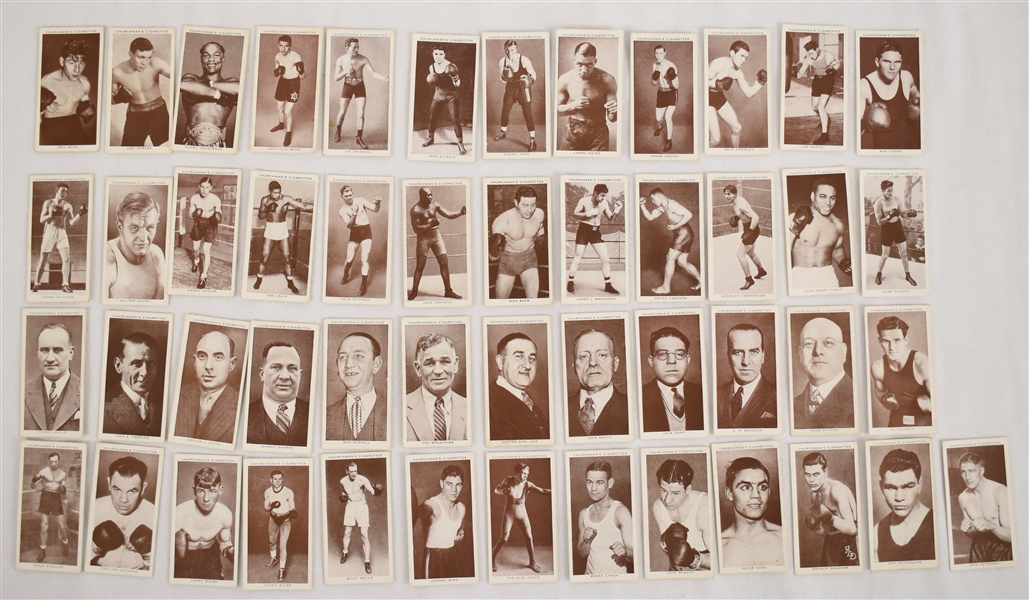 Complete Set of 1938 Churchman Boxing Personalities Cigarette Cards	