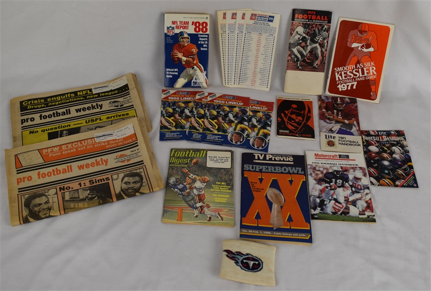 Football Publications w/All Pro Game Ballots