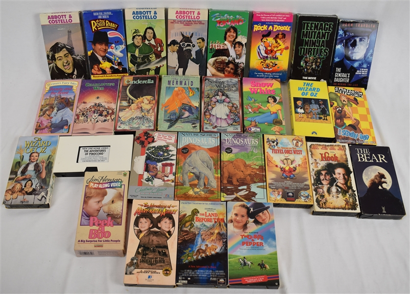Collection of 28 VHS Tapes w/Wizard of Oz