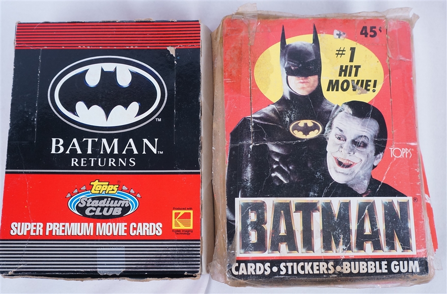 Batman Vintage Lot of 2 Boxes of Unopened Trading Cards w/72 Unopened Packs