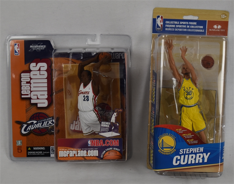 LeBron James & Steph Curry McFarlane Figures w/Original Packaging