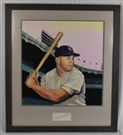 Mickey Mantle Original James Fiorentino Watercolor Painting w/Mantle Autograph
