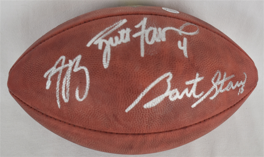 Brett Favre, Aaron Rodgers & Bart Starr Autographed Football