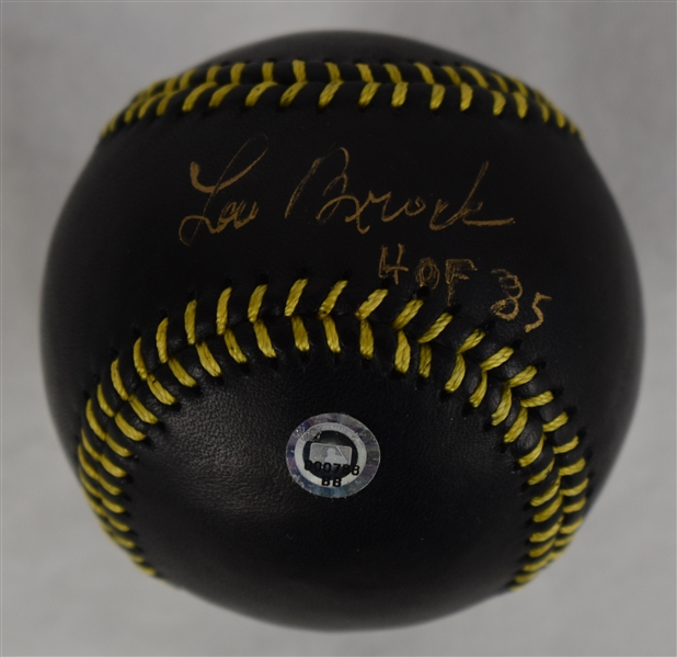 Lou Brock Autographed Limited Edition Black Baseball