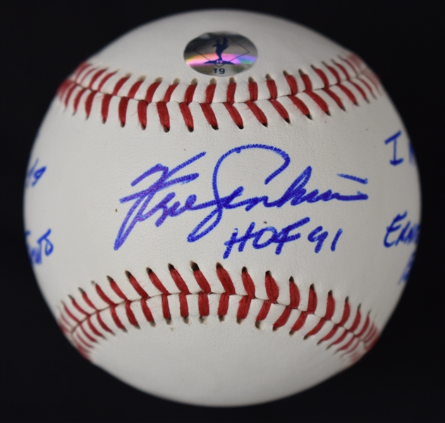 Fergie Jenkins Autographed & Inscribed "I Miss Banks & Santo" Baseball