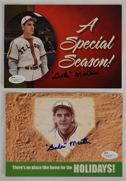 Babe Martin Lot of 2 Autographed Cards