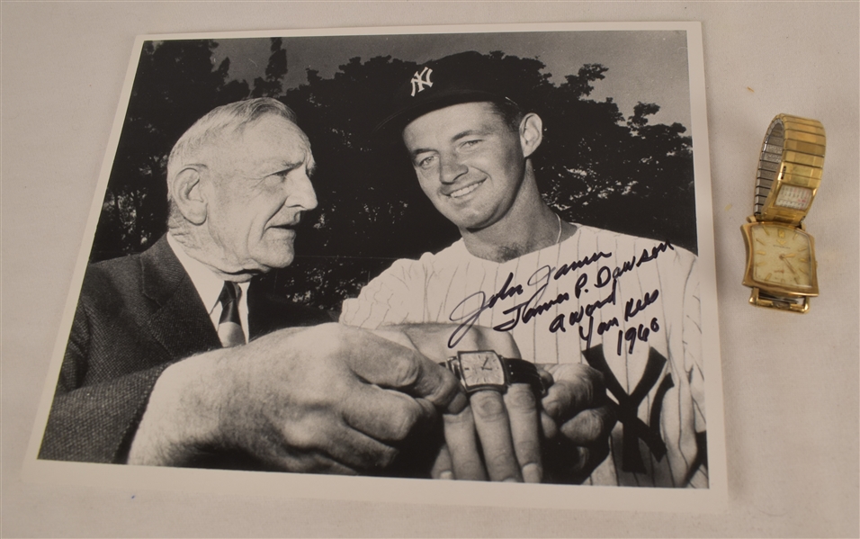 John James 1960 New York Yankees James P. Dawson Award Watch & Photo