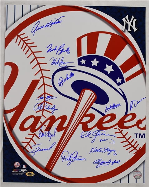 New York Yankee Logo Autographed 16x20 Photo