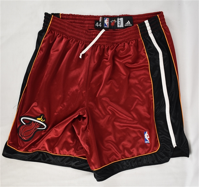 NBA 2008-09 Miami Heat Game Used Alternate Shorts Attributed To Dwyane Wade