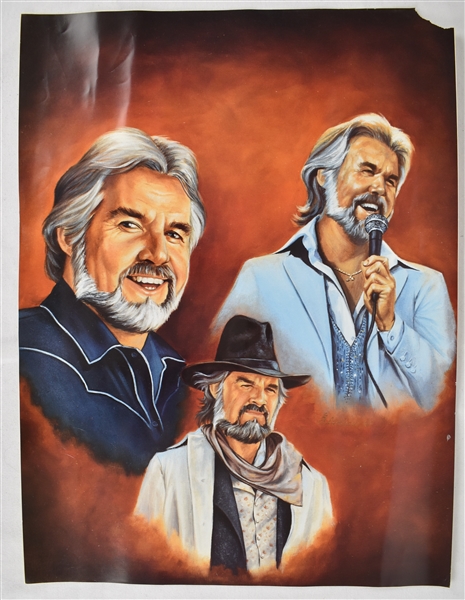 Dolly Parton & Kenny Rogers 18x24 Lot of 2 Lithographs by Robert Stephen Simon