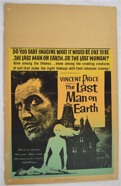Vintage 1964 "The Last Man on Earth" Movie Poster