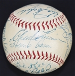 Milwaukee Braves 1954 Team Signed Baseball w/Hank Aaron Rookie Sig PSA 7.5