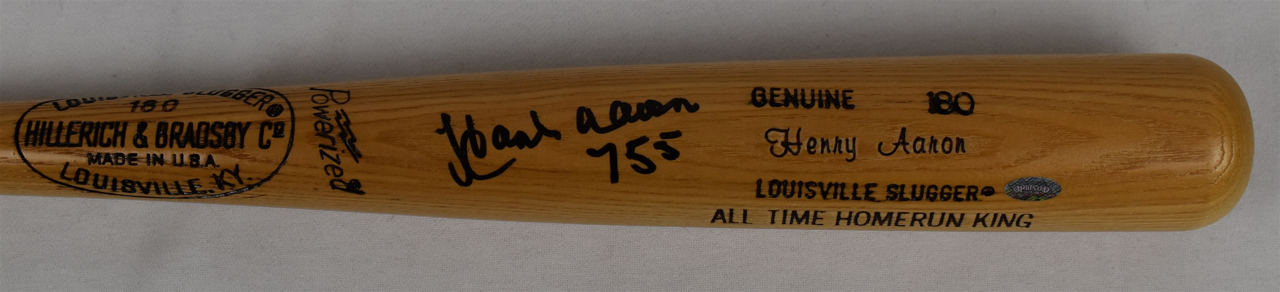 Hank Aaron Autographed & Inscribed 755th HR Bat 