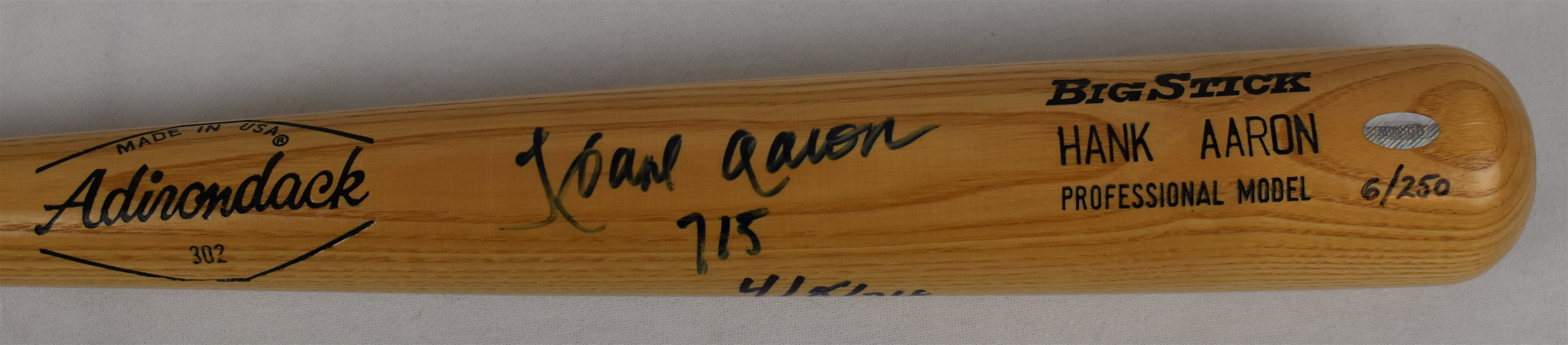 Hank Aaron Autographed & Inscribed 715 4/8/74 Limited Edition Bat