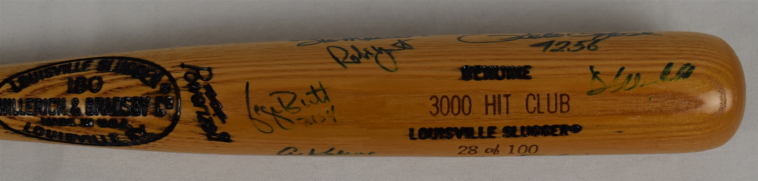 Limited Edition 3,000 Hit Club Autographed Bat #28/100