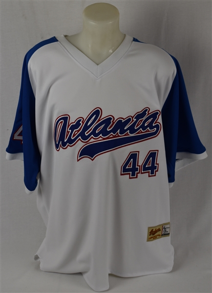 Hank Aaron Atlanta Braves Jersey Made by Ackers