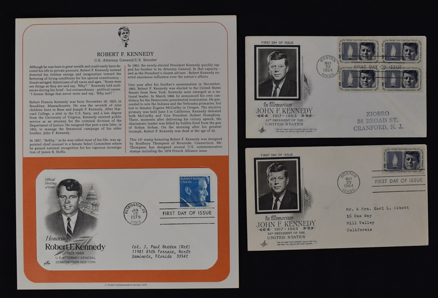 Collection of First Day Covers w/JFK & RFK