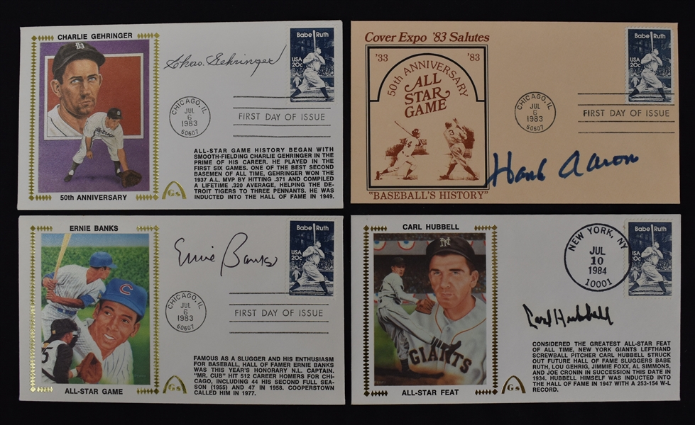 MLB All-Star Game Collection of 4 Autographed First Day Covers 