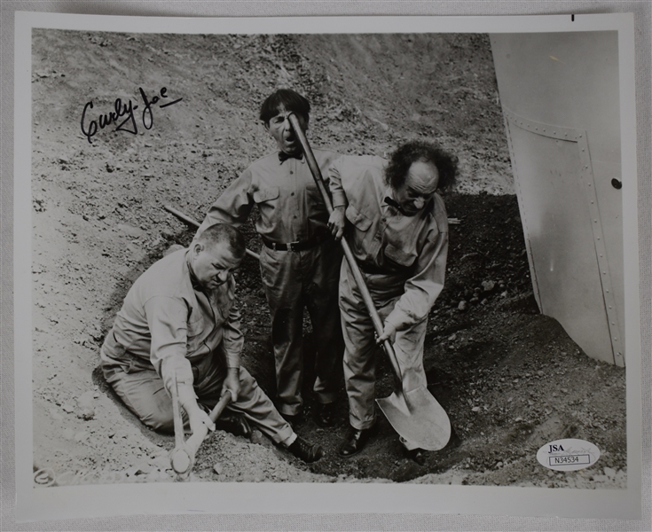 Curly Joe Three Stooges Autographed 8x10 Photo