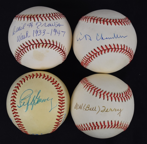 Collection of 4 Autographed Baseballs w/Lefty Gomez