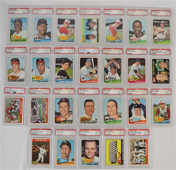 Vintage 1965 Topps Collection of 26 Baseball Cards Graded PSA 8