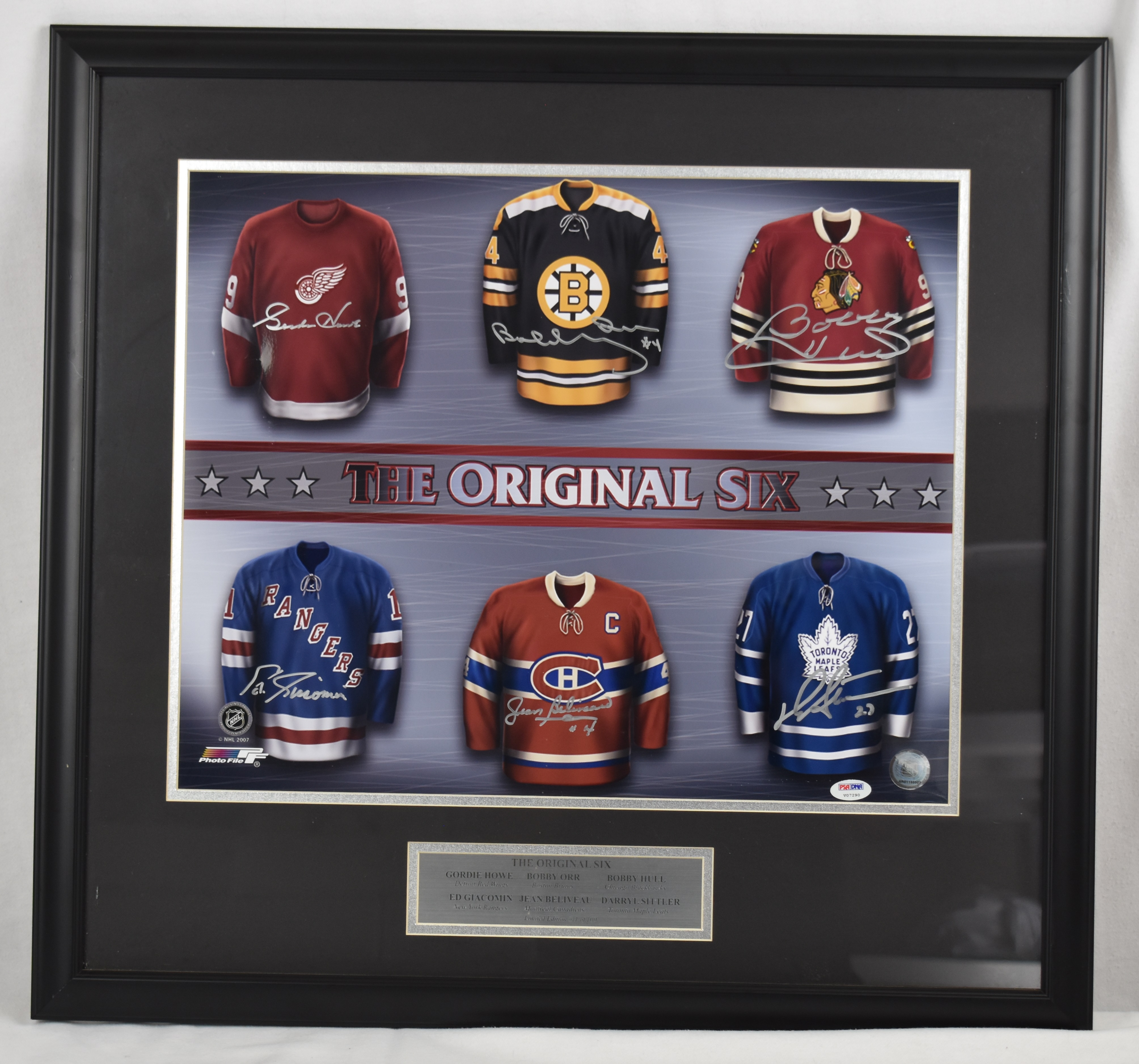 Lot Detail - NHL ORIGINAL SIX PHOTO SIGNED BY 6 HOCKEY HOFERS