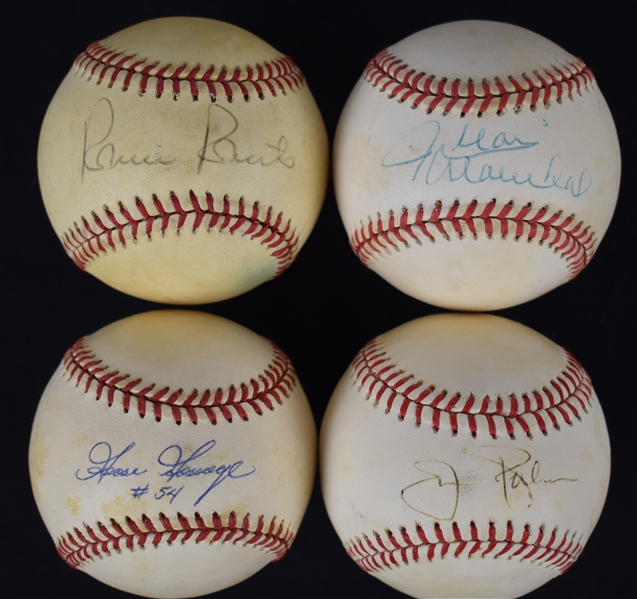 Collection of 4 HOF Pitchers Autographed Baseballs