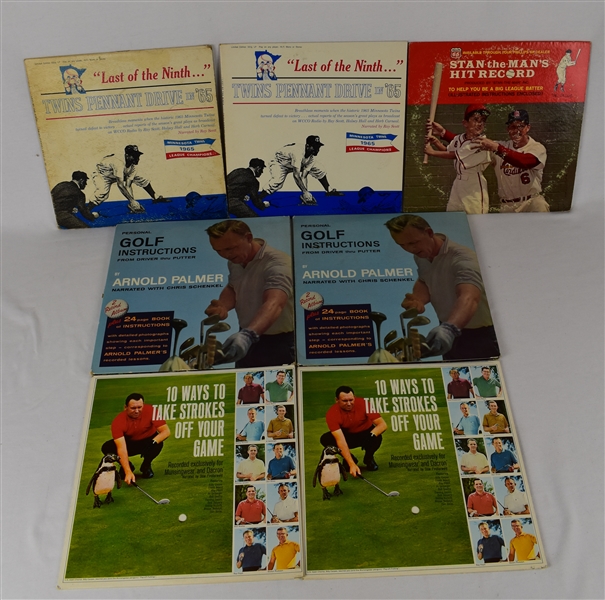Collection of 7 Vintage Vinyl Sports Albums
