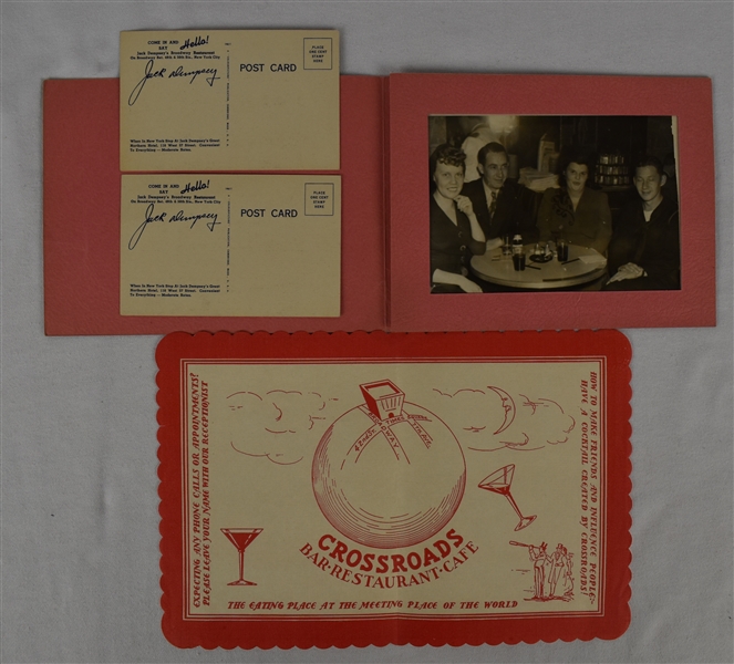 Jack Dempsey Restaurant Menu & Postcards