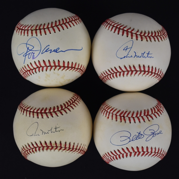 Paul Molitor Rod Carew & Pete Rose Autographed Baseballs