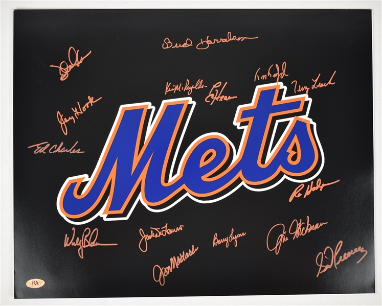 New York Mets Autographed 16x20 Photo w/14 Signatures