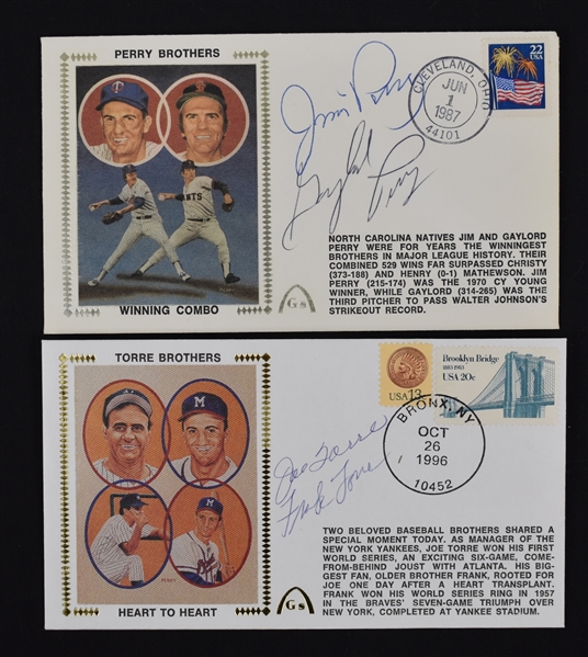 Torre & Perry Brothers Autographed First Day Covers 