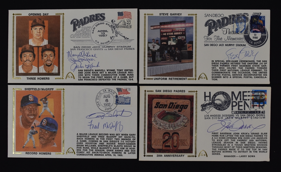 San Diego Padres Lot of 4 Autographed First Day Covers w/Tony Gwynn