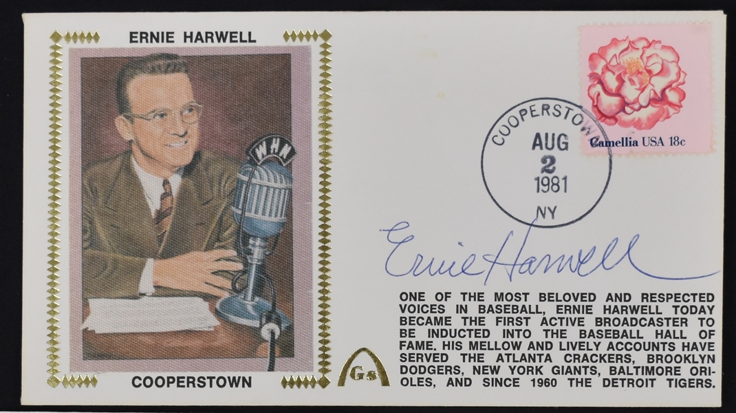 Happy Chandler & Ernie Harwell Autographed First Day Covers 