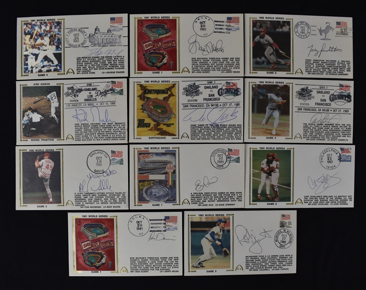 Collection of 11 World Series Autographed First Day Covers 
