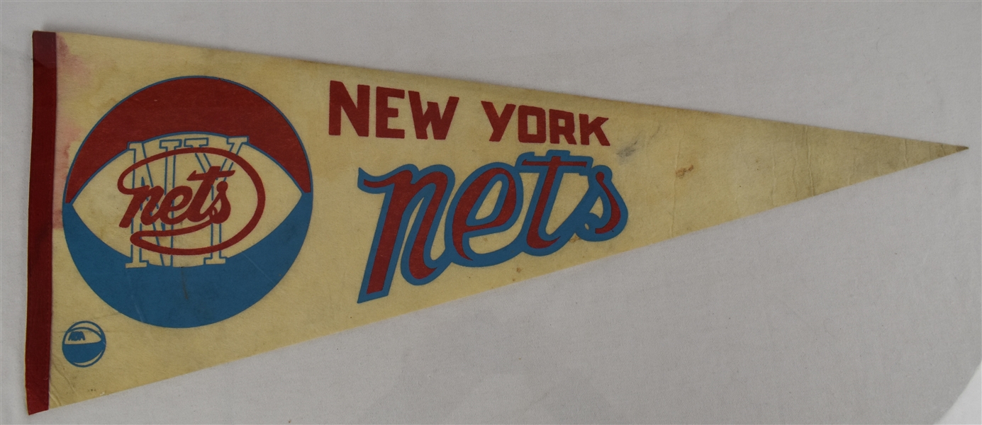 Vintage 1970s New York Nets ABA Pennant *Rare*