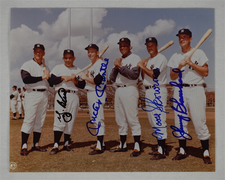 New York Yankees Autographed 8x10 Photo w/Mantle & Berra
