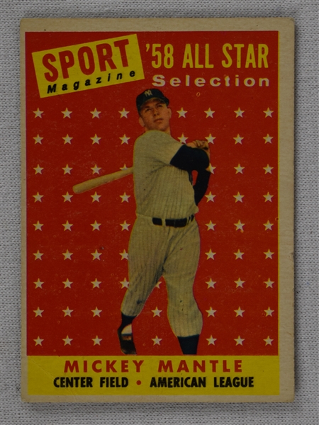Mickey Mantle 1958 Topps Baseball Card #487